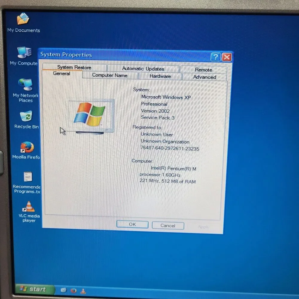 Dell Inspiron 8600 15.4 Laptop Pentium M 1.60GHz 512MB RAM 40GB Windows XP /READ